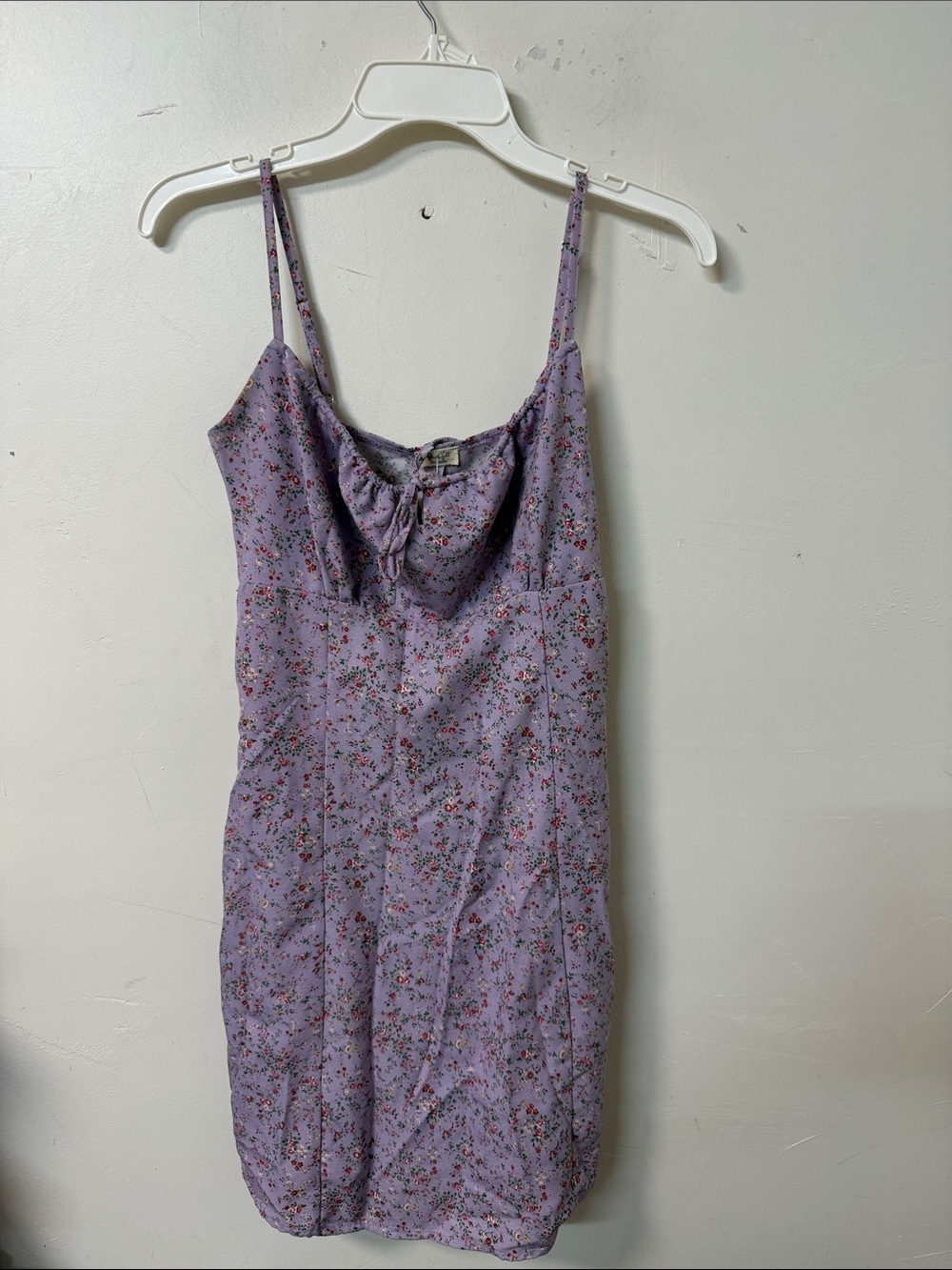 Brandy Melville Lavender Floral Slip Dress with Tie Detail